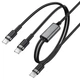 Кабель зарядки ACEFAST C22-02 Type-C to Type-C/Type-C 1.25М 100W Fast Charging для пристроїв з дисплеєм Android Чорний - изображение 1