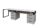 Офисный письменный стол MebliLoft L135 Double черный с царгой сосна лофт 18 2700*700*750 - изображение 1