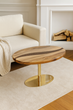 Журнальный стол Vitan "Кофейное зерно" 800x600 мм, натуральное дерево, эпоксидная смола, зерна кофе, золотой каркас - изображение 8