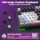 Механічна ігрова клавіатура Aula S75 Pro Black-Pink ENG + UA, з TFT-дисплеєм, 2.4G/Bluetooth/Кабель - изображение 14