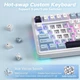 Беспроводная Игровая (2.4G, Bluetooth) AULA S75 Pro Бело-Синяя Клавиатура, 75%, 4000 mAh, Star Vector Switches, RGB - изображение 5