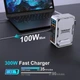 Настільний зарядний пристрій BIKKON BK-122D 300W GAN (PPS PD3.0 QC5.0) Power Display 4C+2A Silver (43732) - зображення 6