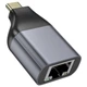Адаптер переходник Hoco UA35 Type-C to RJ45 metal grey - изображение 4