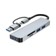 Концентратор USB Type-C/USB-A 5 в 1 USB 3.0 с SD/TF кардридером высокоскоростной алюминиевый хаб ( код: HUB-5IN1 ) - изображение 1