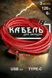Кабель шнур провід шнурок для швидкої зарядки телефону смартфона GDragon Tech Usb Type-C 3м 120W 6A 480 Мбіт/с для передачі даних юсб тайпсі нейлонове обплетіння Червоний 10_1_3m_2 - зображення 1