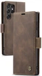Чехол-книжка CaseMe из нубука для Samsung S22 Ultra Тёмно-коричневый - изображение 1
