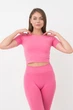 Топ с коротким рукавом и круглым вырезом Giulia CROP T-SHIRT S/M Pink-bubblegum для фитнеса и йоги - изображение 2