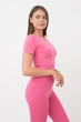 Топ с коротким рукавом и круглым вырезом Giulia CROP T-SHIRT S/M Pink-bubblegum для фитнеса и йоги - изображение 3