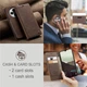 Чехол-книжка CaseMe из нубука для Xiaomi Redmi 14C Тёмно-коричневый - изображение 5