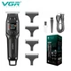 Мужской аккумуляторный триммер для бороды и усов VGR V-964 с 3 сменными насадками 1-3 мм. Черный - изображение 1