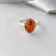 Серебряное кольцо с натуральным янтарем 925 пробы 19,5 размер - изображение 7