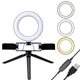 Кольцевая светодиодная лампа на триподе Ring Light 16см с держателями для двух телефона - изображение 6