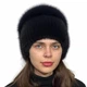 Женская меховая шапка на вязаной основе Меховой Стиль Колибри с помпоном из меха песца 54-60 Темный графит (120/1/Q) - изображение 2