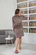 Халат жіночий на запах велюровий короткий N.EL 1369-53k 2XL Коричневий - зображення 3