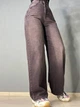 Джинси жіночі Its Basic 2499-2 WIDE LEG палаццо з виточками 40 коричневі - зображення 6
