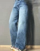 Джинсы женские Its Basic 2507-4 wide leg палаццо стрейчевые 48 голубые - изображение 4