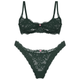 Мереживний комплект білизни Victoria's Secret Бюстгальтер балконет 75C(34C) та Трусики бразиліани з низькою посадкою S Смарагдовий - зображення 6