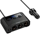 Автомобільний розгалужувач Hoco Z64 Anshun (2USB/2Type-C, 15W USB+240W DC) з дисплеєм Digital Display швидка зарядка в машину Чорний - изображение 1
