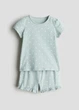 Піжама (футболка і шорти) бірюзова в серця H&M 98см (400012303) - зображення 1