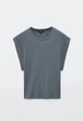 Футболка оверсайз з бавовни Massimo Dutti 6832722505c17 S блакитна (100005415) - зображення 4