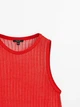 Полупрозрачный топ из смесового льна Massimo Dutti 6239935600c54 L красный (100005402) - изображение 6