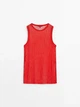 Полупрозрачный топ из смесового льна Massimo Dutti 6239935600c54 L красный (100005402) - изображение 7