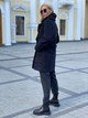 Жіноче двобортне пальто з хутром декороване патами Milirud S Чорний (294-2-S) - изображение 4