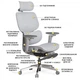 Офісне крісло Mealux D2 Air Plus Grey (HF-D2 Plus M/G) Mealux HF-D2 Plus M/G 905037 - зображення 9