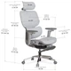 Офісне крісло Mealux D2 Air Plus Grey (HF-D2 Plus M/G) Mealux HF-D2 Plus M/G 905037 - зображення 10