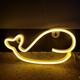Ночной светильник Neon Sign для детей в виде кита мягкое освещение для создания уютной атмосферы - изображение 8