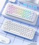 Клавиатура Mofii Pearl SK-711 с комбинированным подключением, RGB подсветкой и силиконовой подставкой под запястья - Pearl white - изображение 8