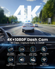 Автомобільний відеореєстратор Penemay V31 4K+1080P, 2 камери, Wi-Fi, 64 ГБ, G-Sensor, 24/7 Parking, екран 1.97 - зображення 3