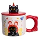 Чашка порцелянова з кришкою Kitten's Birthday 400 (мл) подарункова кружка прикольна чашка для дітей на подарунок Червоний FM-24D - зображення 4