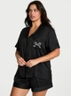 Піжама Сатинова (сорочка + шорти) Victoria's Secret Signature Satin Short Pajama Set S Чорний (2671368D) - зображення 2