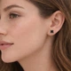 Серебряные пусеты Четырехлистник с ониксом DIVA - изображение 4