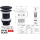 Донний клапан для раковини Zerix BV-02 BLACK 1 1/4'' без переливу автоматичний СLICK-СLACK (Колір чорний) (ZX6018) - изображение 7
