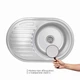Кухонная мойка Brinex 7750 из нержавеющей стали овальная 0,8 мм для кухни мойка с сифоном (601064) - изображение 4