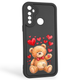 Чехол силиконовый оригинальный Soft Touch с 3D принтом милый мишка для Realme C3 черный (Полная защита камеры) - изображение 1