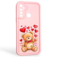 Чехол силиконовый оригинальный Soft Touch с 3D принтом милый мишка для Realme C3 розовый (Полная защита камеры) - изображение 1