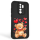 Чохол силіконовий оригінальний Soft Touch з 3D принтом милий ведмедик для Xiaomi Redmi Note 8 Pro чорний (Повний захист камери) - зображення 1