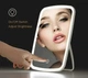 Зеркало для макияжа Jordan Judy LED Makeup Mirror 238x168x25 мм сенсорное с подсветкой и аккумулятором кремово белое для профессионального ухода за лицом с тремя режимами света беспроводное компактное настольное зеркало косметическое с USB зарядкой - изображение 5