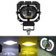 Светодиодная LED-фара (линза) 8000LM с DRL "Ангельские глаза" и защитным козырьком (9-80V) Белая подсветка - изображение 1