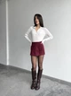 Жіноча міні спідниця-шорти Uaclothes 42 Бордовий (like36512-169381364) - изображение 4