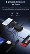Зарядний пристрій 100W 6-Ports GAN Charger 3 USB-C + 3 USB-A ROCOREN - зображення 2