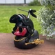 Резиновая декоративная чёрная утка на торпеду автомобиля в чёрном шлеме с оружием - изображение 1