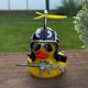 Декоративный аксессуар Crazy Duck желтая утка на торпеду в авто с оружием в шлеме - изображение 4