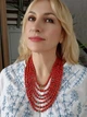 Намисто JN Handicraft з пресованих коралів з мельхіоровими вставками (№47) - изображение 3