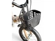 Детский двухколесный велосипед Viccabe Sport 6100-88A-14 стальная рама 14" надувные колеса складной с корзиной регулировки наклона руля дополнительными колесами, светящимися колокольчиком багажником белый - изображение 4