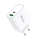Зарядний пристрій Remax RP-U125 GaN PD65W / 3.25A+QC 18W USB+Type-C з швидкою зарядкою для ноутбука White - зображення 1