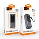 Power bank WUW Y161 10000 mAh із швидкою зарядкою PD+Quick Charge 20W, двонаправленим кабелем Type-C-Type-C та дисплеєм Black - зображення 4